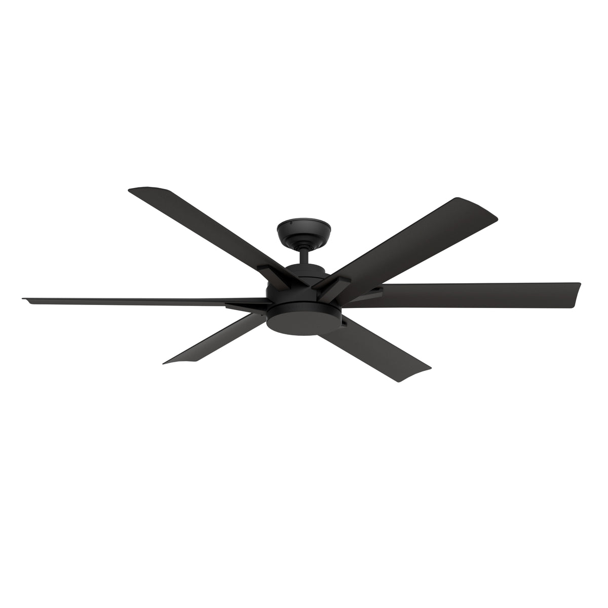Casablanca 65 inch Melia ENERGY STAR® Matte Black Damp Rated Ceiling Fan with LED Light Kit and Wall Control and Handheld Remote