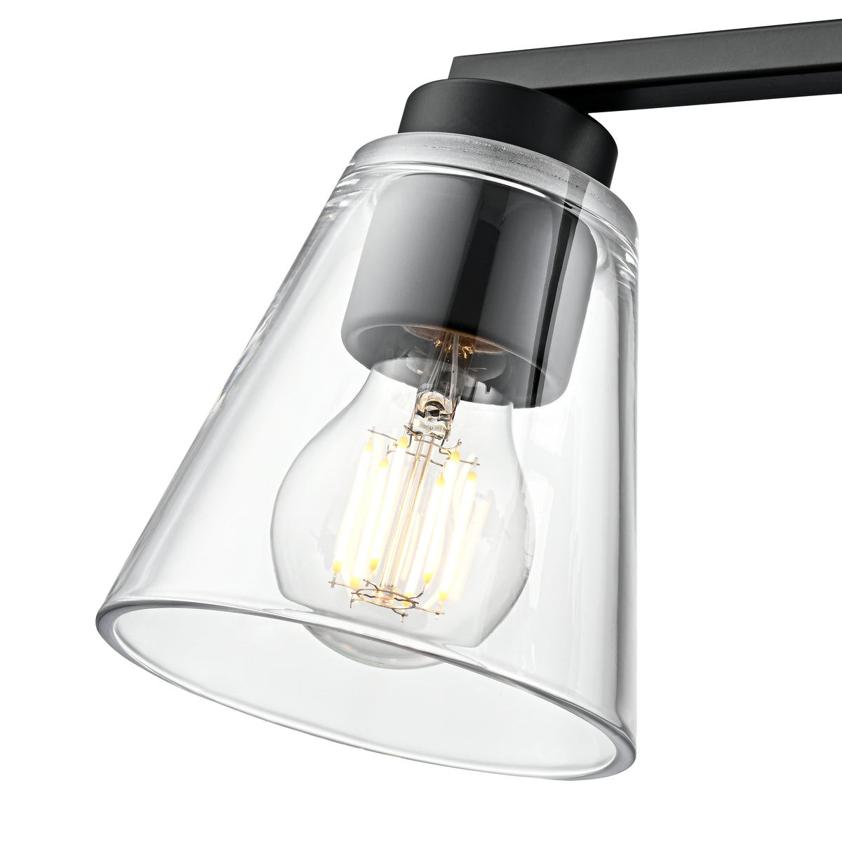 22-inch Strayhan Matte Black 3-Light Clear Glass Bathroom Vanity Light