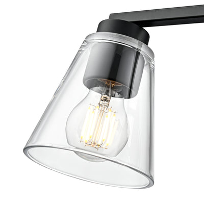 22-inch Strayhan Matte Black 3-Light Clear Glass Bathroom Vanity Light