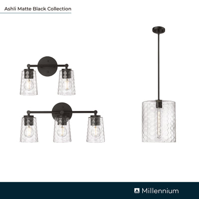 15'' Ashli Matte Black 1 Light Pendant