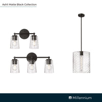 13.5'' Ashli Matte Black 2 Light Bath Vanity
