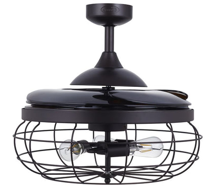 Industri 48 Inch 3 Light Bronze Ceiling Fan with Retractable Blades