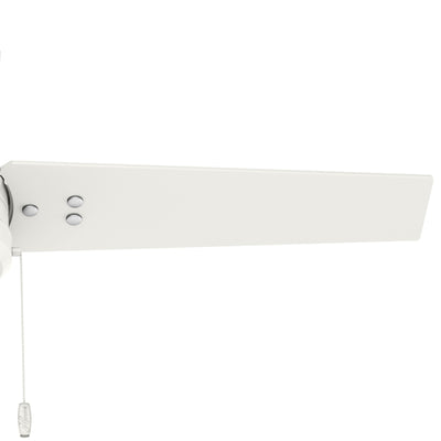 44 inch Cassius Fresh White Damp Rated Ceiling Fan and Pull Chain