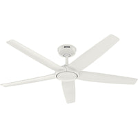 52 inch Zentech Wi-Fi ENERGY STAR® Fresh White Damp Rated Ceiling Fan with LED Light Kit and Handheld Remote