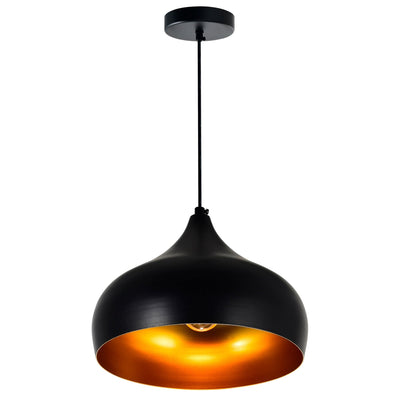 Dynamic 1 Light 9in Black Pendant Light