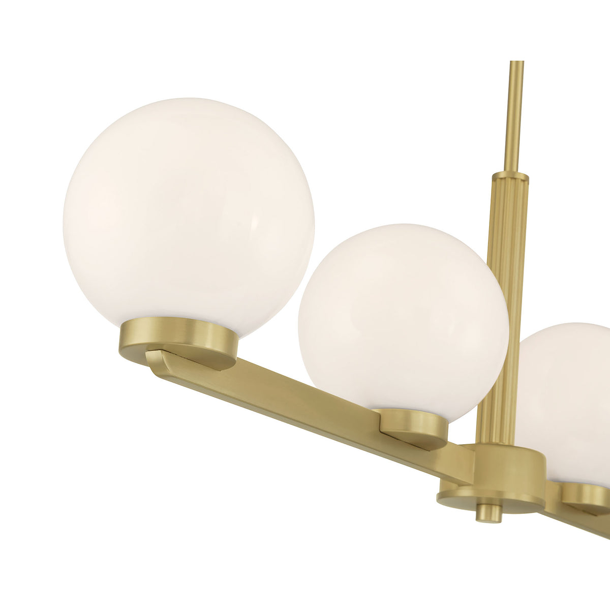 10.5'' Ardeva Vintage Brass 4 Light Linear Chandelier