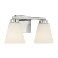13-inch Strayhan Brushed Nickel 2-Light White Frosted Glass Bathroom Vanity Light