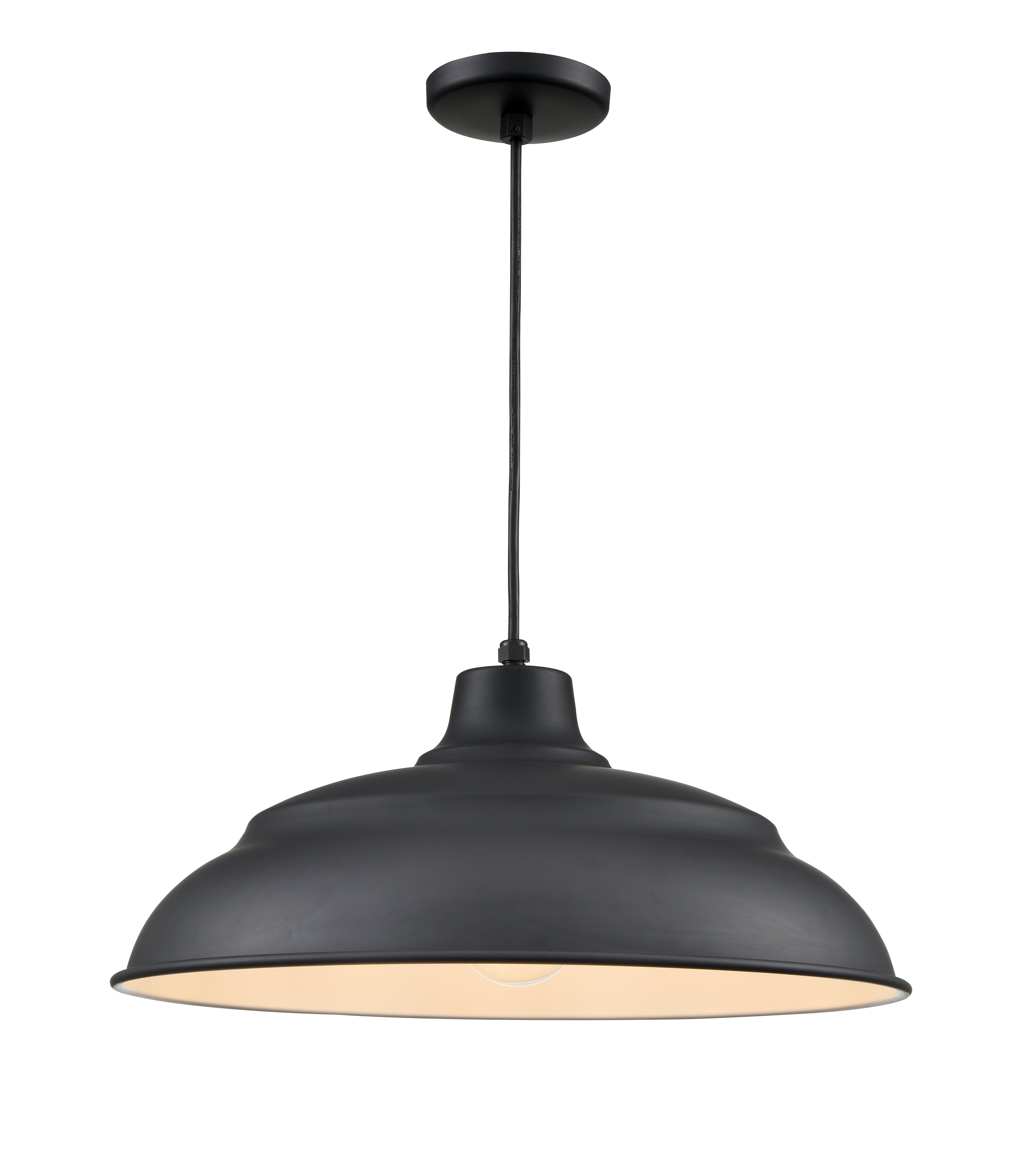 20-inch R Series Satin Black 1-Light Pendant Light