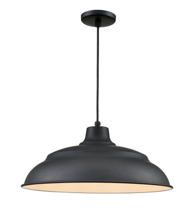 20-inch R Series Satin Black 1-Light Pendant Light