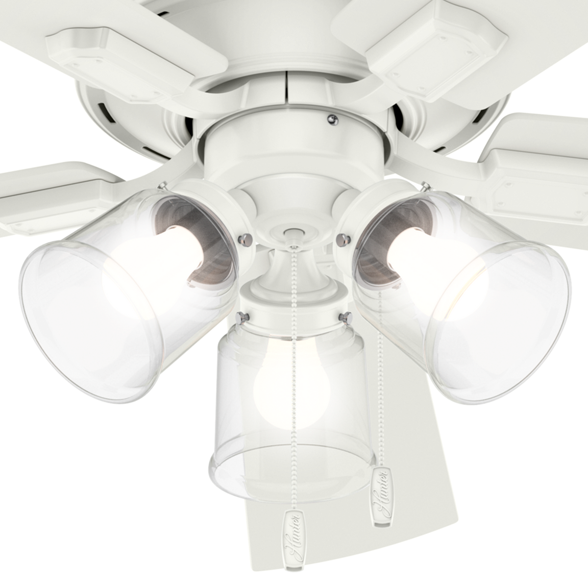 52 inch Crestfield Fresh White Ceiling Fan with LED Light Kit and Pull Chain