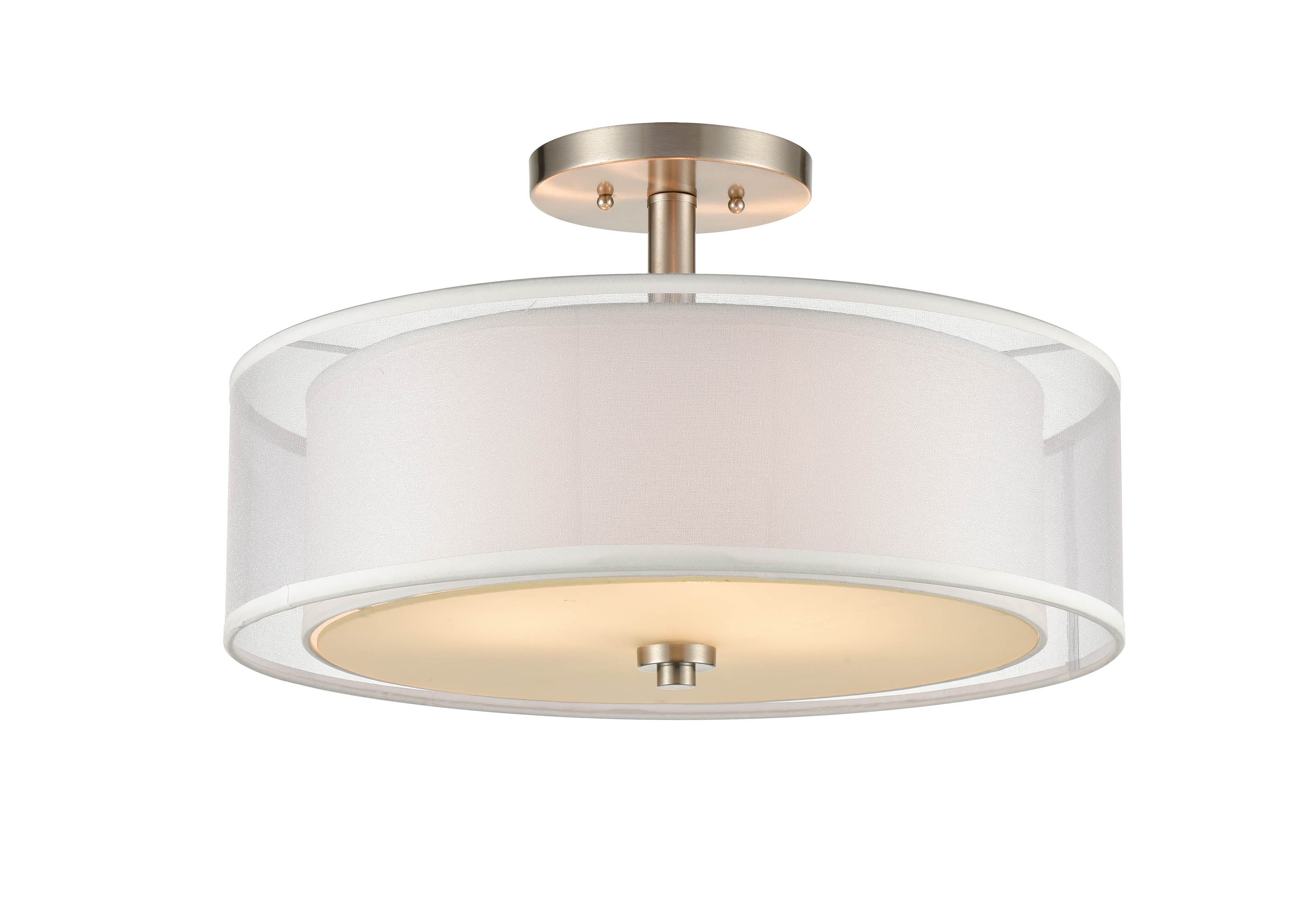 10.75'' None Brushed Nickel 3 Light Semi-Flush Mount