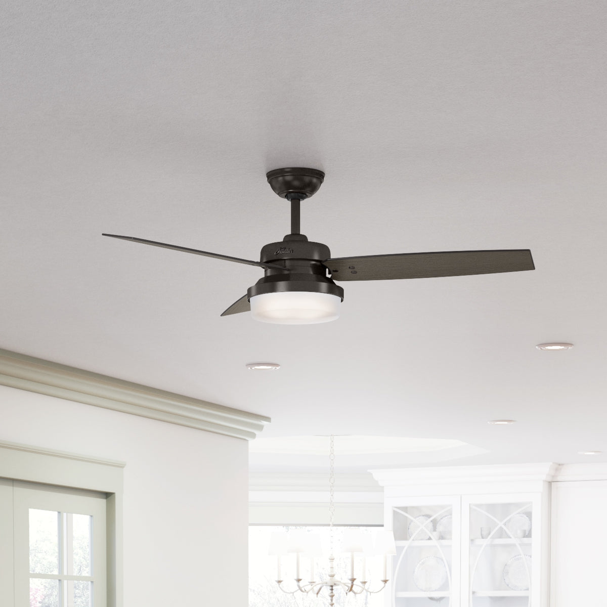 52 inch Sentinel Premier Bronze Ceiling Fan with LED Light Kit and Handheld Remote