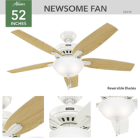52 inch Newsome Fresh White LED Ceiling Fan with Pull Chain