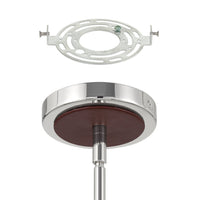 Sussex 47-inch 4-light Polished Nickel and Dark Brown Faux Leather Linear Chandelier