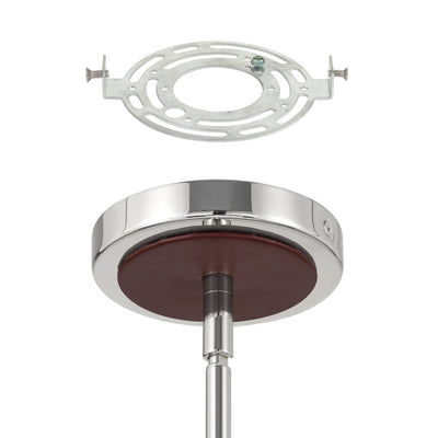 Sussex 47-inch 4-light Polished Nickel and Dark Brown Faux Leather Linear Chandelier