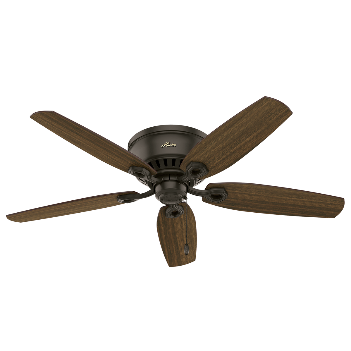 52 inch Builder New Bronze Low Profile Ceiling Fan with LED Light Kit and Pull Chain