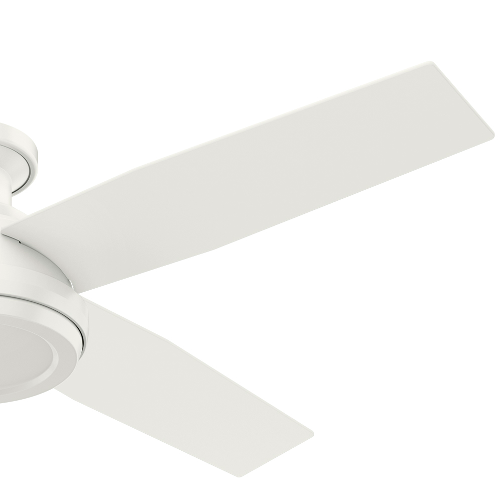 52 inch Dempsey Fresh White Low Profile Ceiling Fan and Handheld Remote