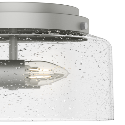 Hartland 11.5-inch 2-light Matte Silver Flush Mount Ceiling Light with Seeded Glass