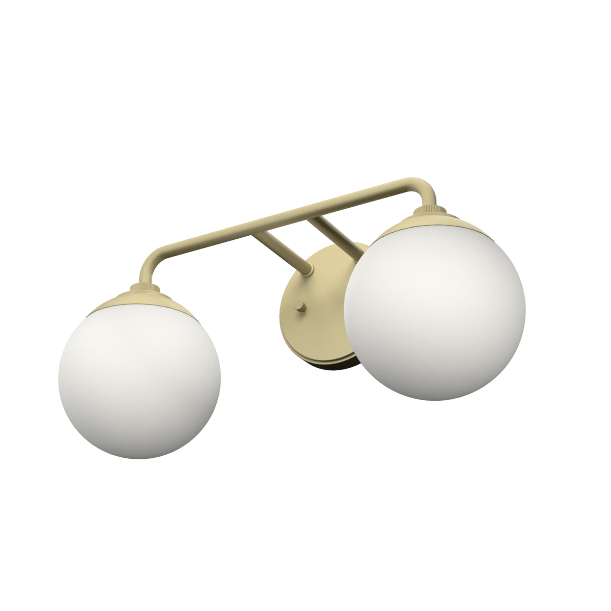 Hepburn 18-inch 2-light Modern Brass Vanity Light with Cased White Glass