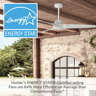 60 inch Mosley ENERGY STAR® Fresh White Damp Rated Ceiling Fan and Wall Control