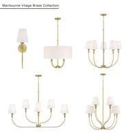 29'' Mairbourne Vintage Brass 6 Light Linear Chandelier