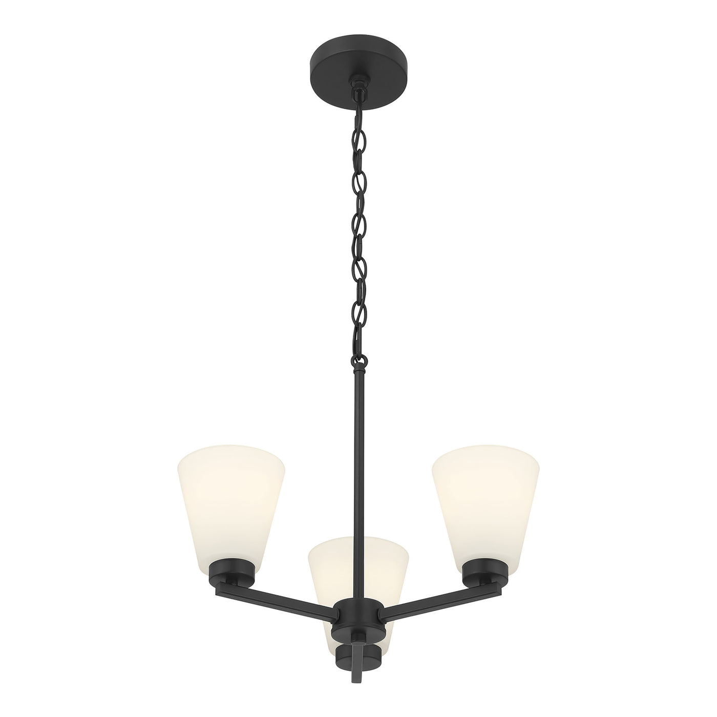 14.75'' Strayhan Matte Black 3 Light Chandelier