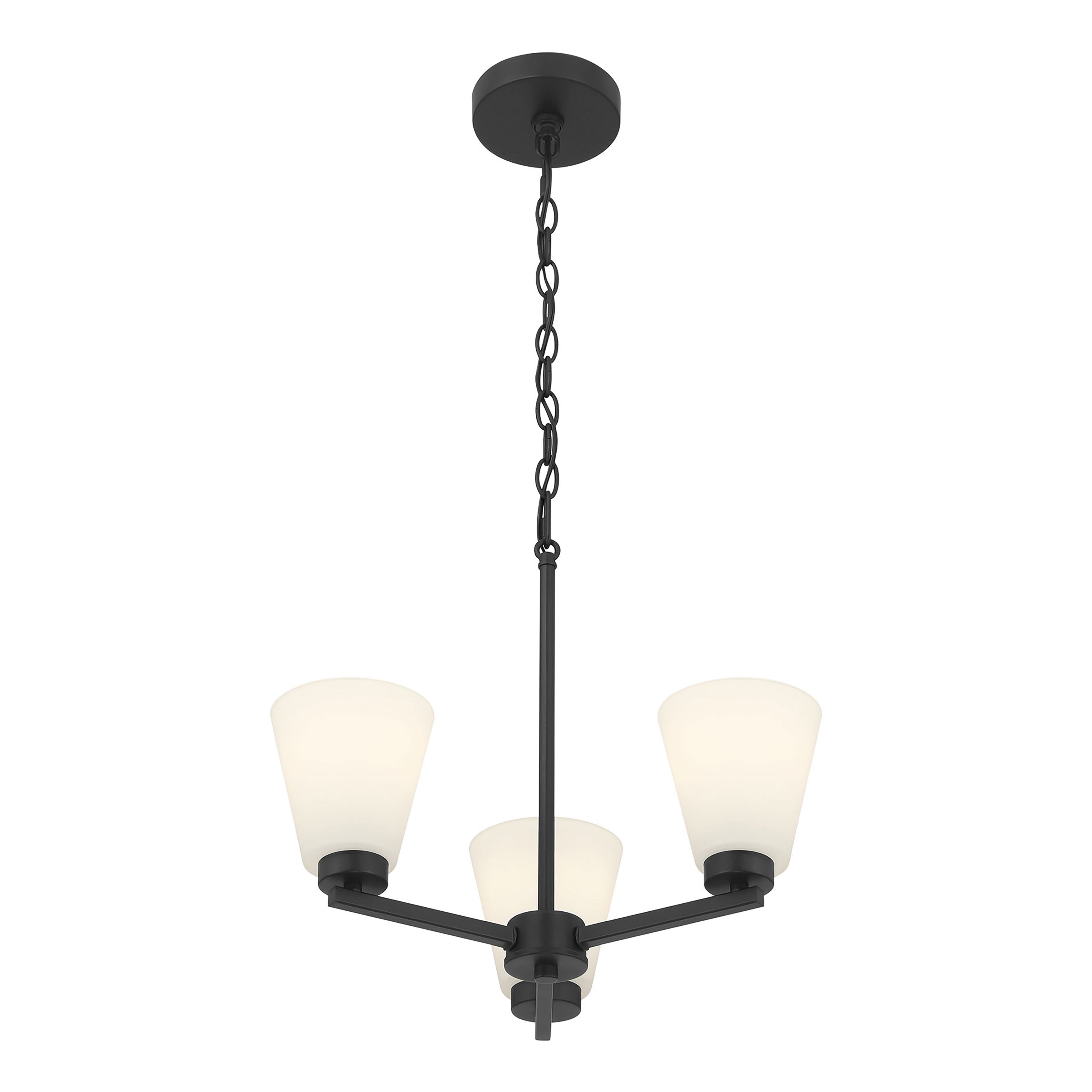 14.75'' Strayhan Matte Black 3 Light Chandelier