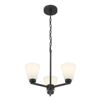 14.75'' Strayhan Matte Black 3 Light Chandelier