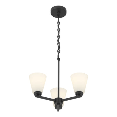 14.75'' Strayhan Matte Black 3 Light Chandelier