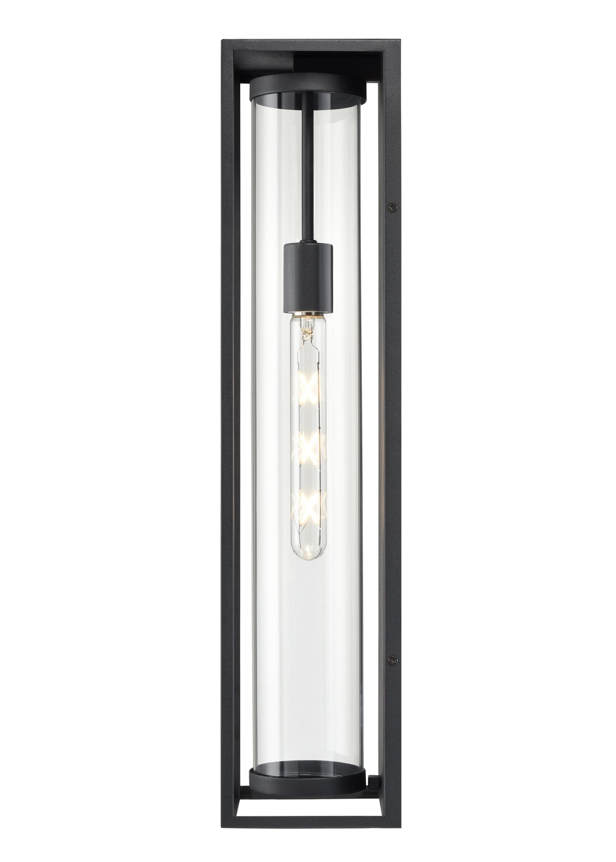 24-inch Caleb Textured Black 1-Light Outdoor Wall Sconce