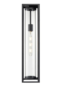 24-inch Caleb Textured Black 1-Light Outdoor Wall Sconce