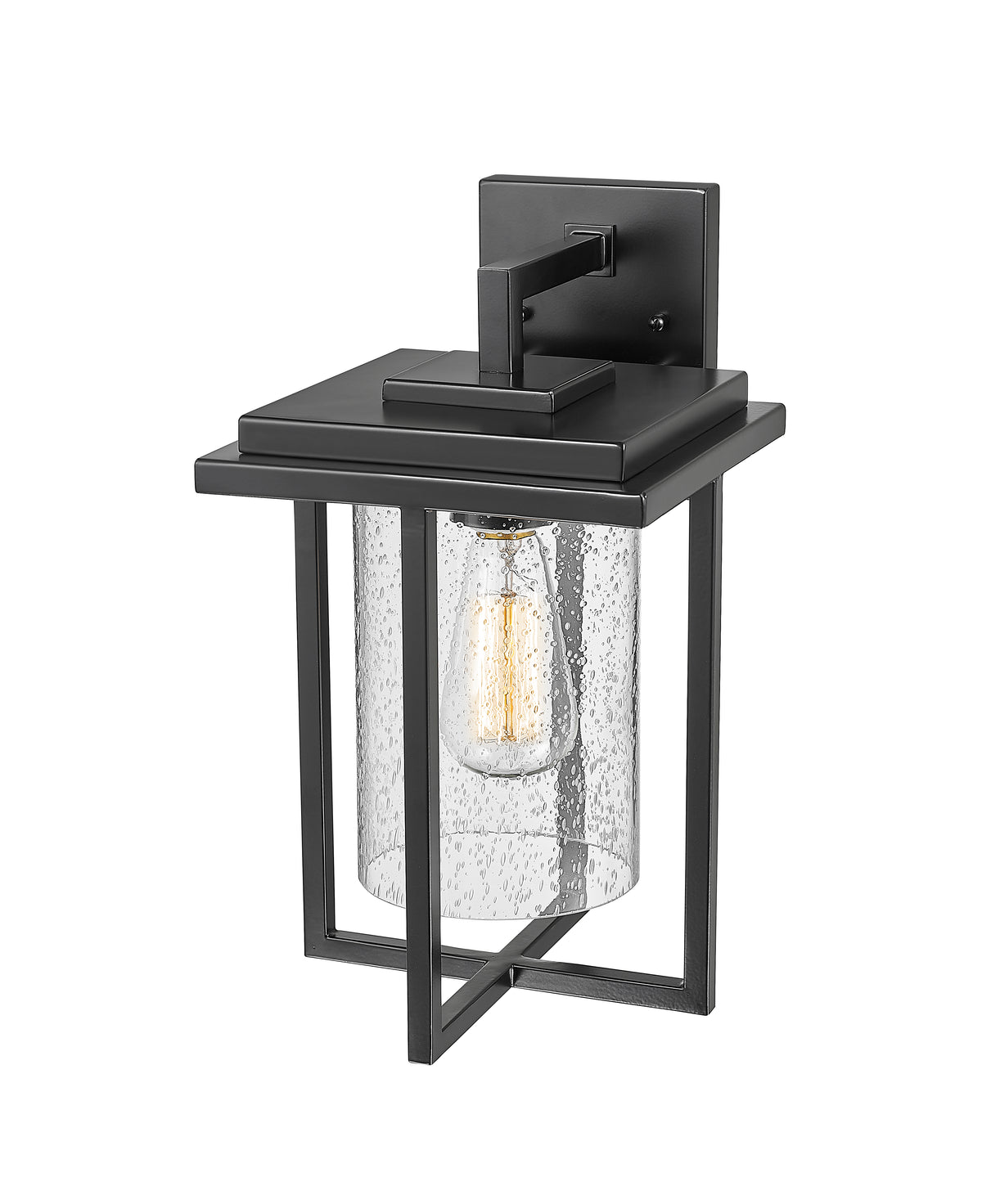 14.13-inch Adair Powder Coated Black 1-Light Outdoor Wall Sconce