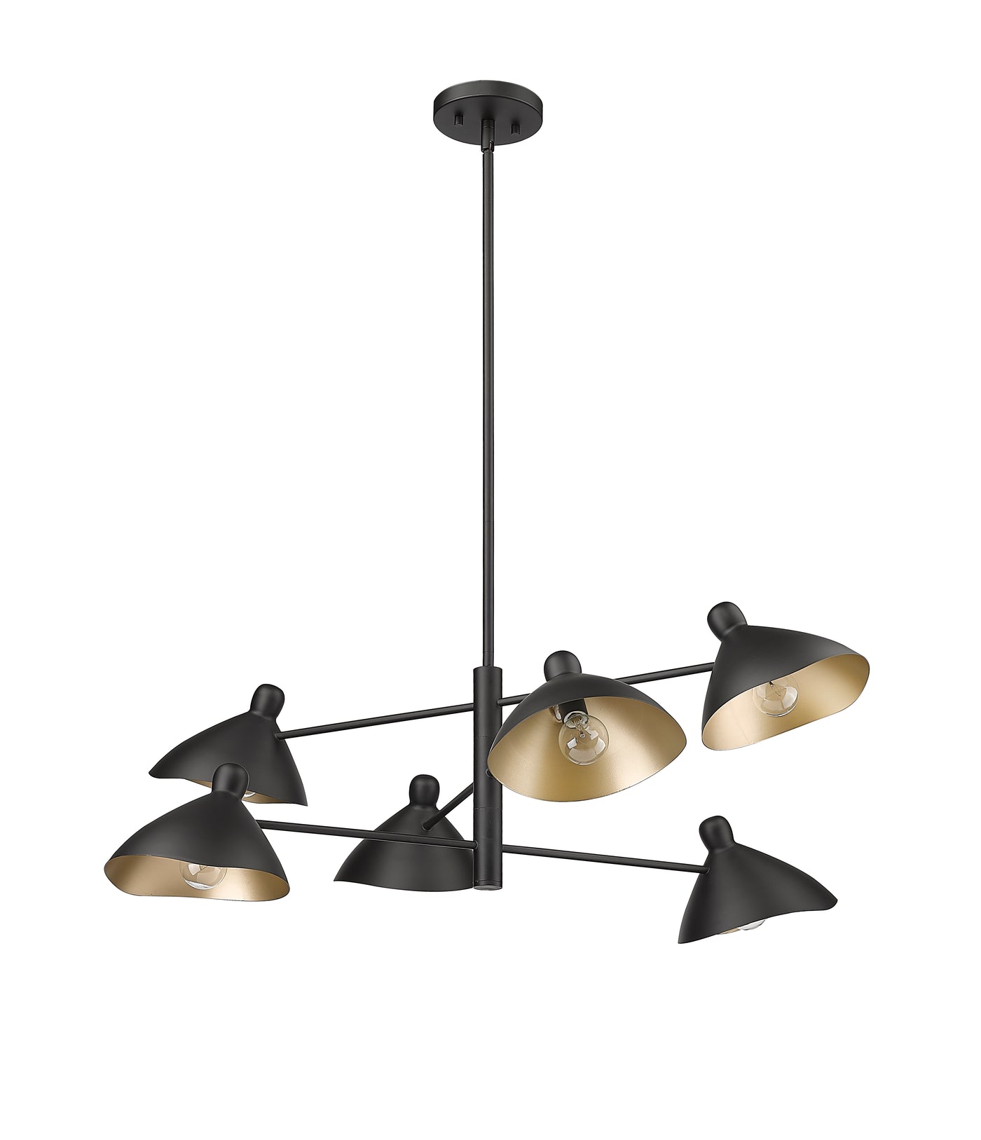 12'' Warhol Matte Black 6 Light Chandelier