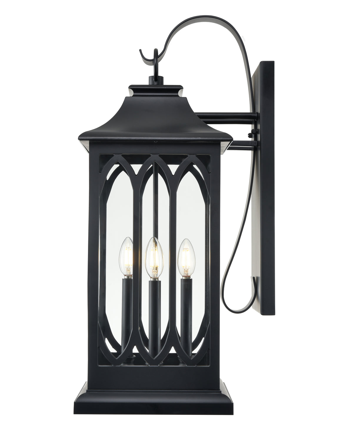 10.5'' Mallorey Powder Coated Black 3 Light Wall Sconce