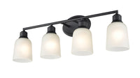 28'' Amberle Matte Black 4 Light Bath Vanity