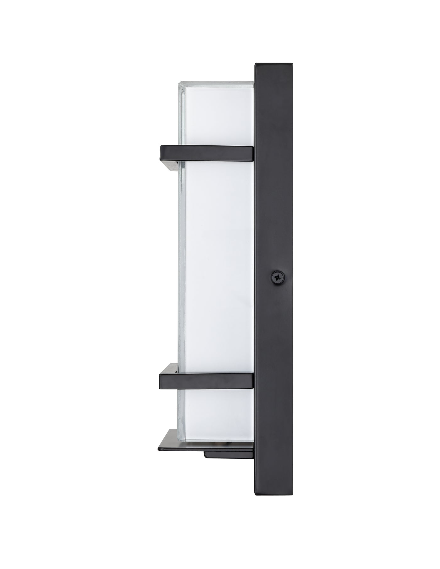 11-inch Powder Coated Black White Glass Outdoor Wall Sconce