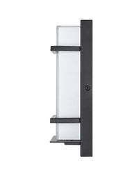 11-inch Powder Coated Black White Glass Outdoor Wall Sconce