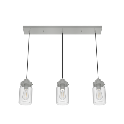 Devon Park 28.5-inch 3-light Brushed Nickel Linear Pendant Cluster with Clear Glass