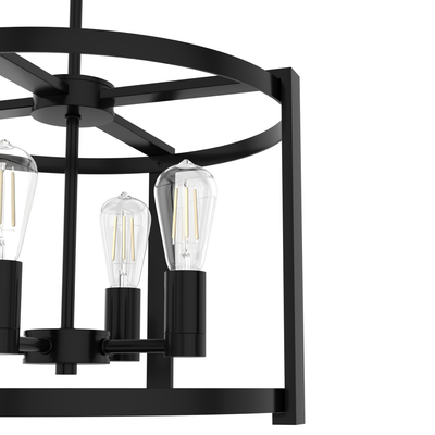 Astwood 18-inch 4-light Matte Black Drum Chandelier