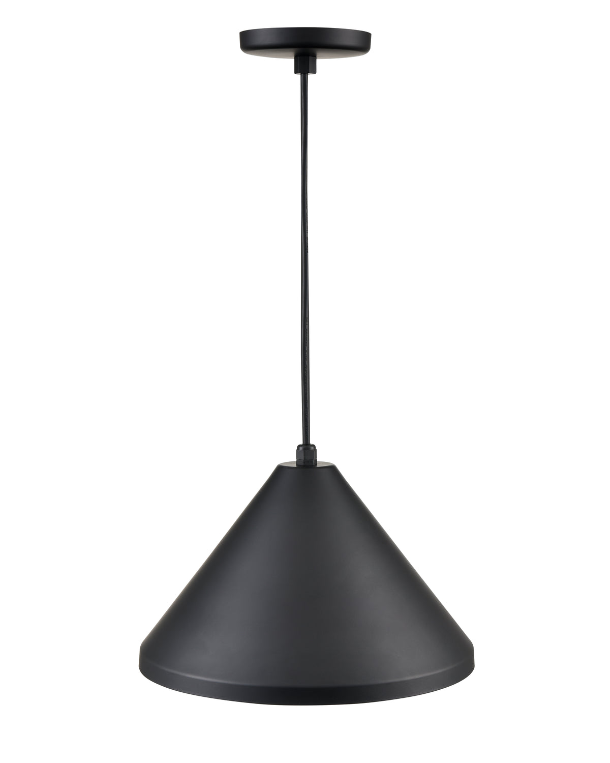 13 x 8.75-inch R Series Satin Black 1-Light Black Glass Cone Pendant Light