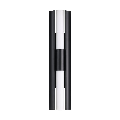 Colton 24-inch 2-light Textured Black 5CCT LED Vanity Light with Etched Opal Glass Shades