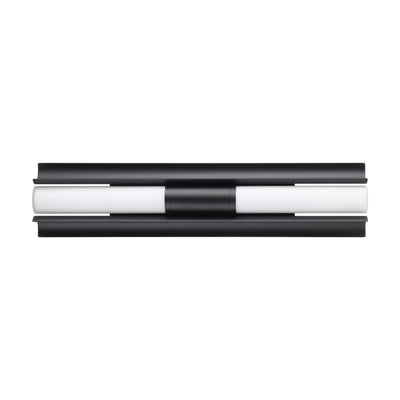 Colton 24-inch 2-light Textured Black 5CCT LED Vanity Light with Etched Opal Glass Shades