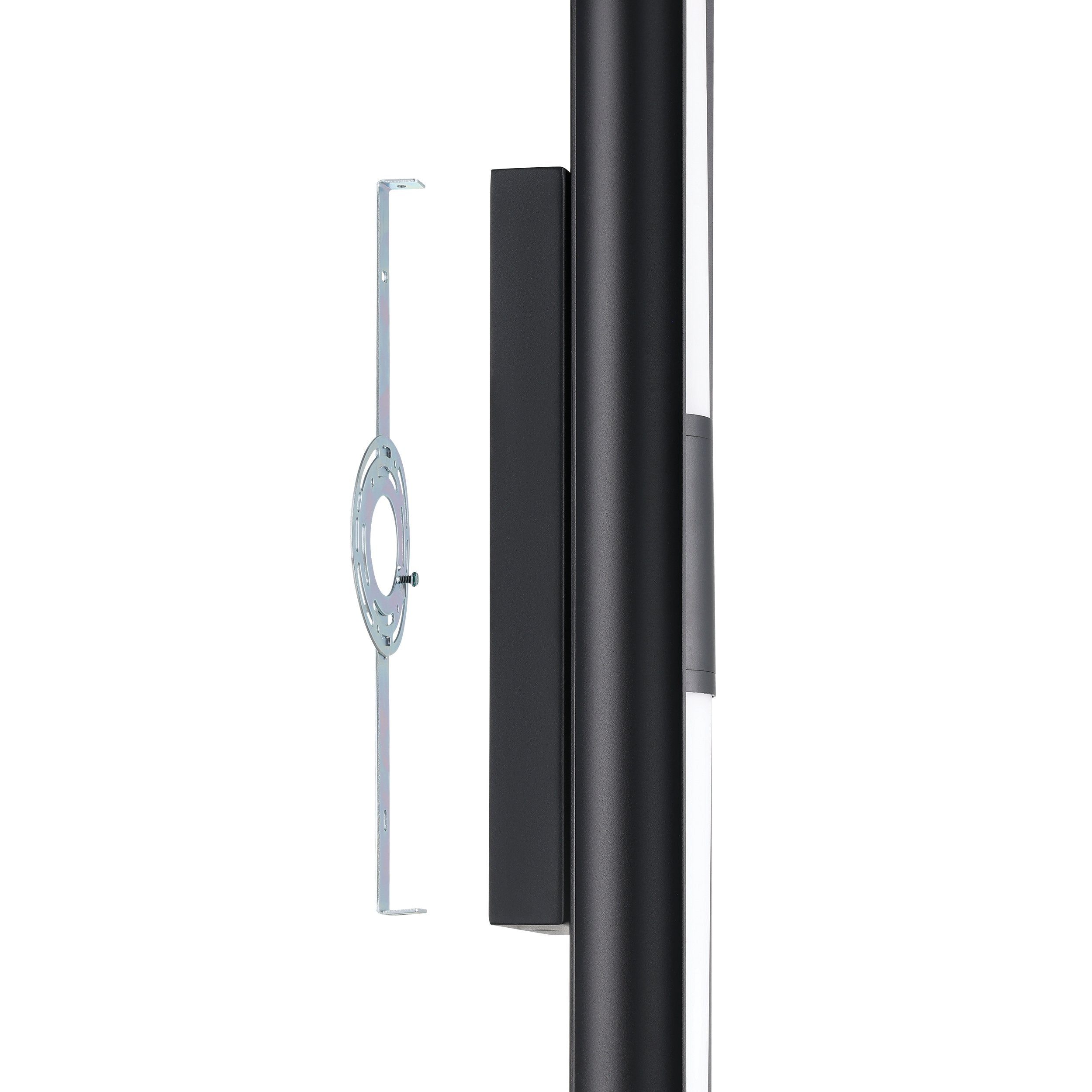 Colton 24-inch 2-light Textured Black 5CCT LED Vanity Light with Etched Opal Glass Shades