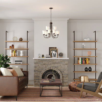 23.25'' Ivey Lake Rubbed Bronze 9 Light Chandelier