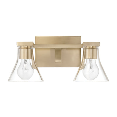 Gilford 14-inch 2-light Champagne Gold Vanity Light with Clear Glass Shades
