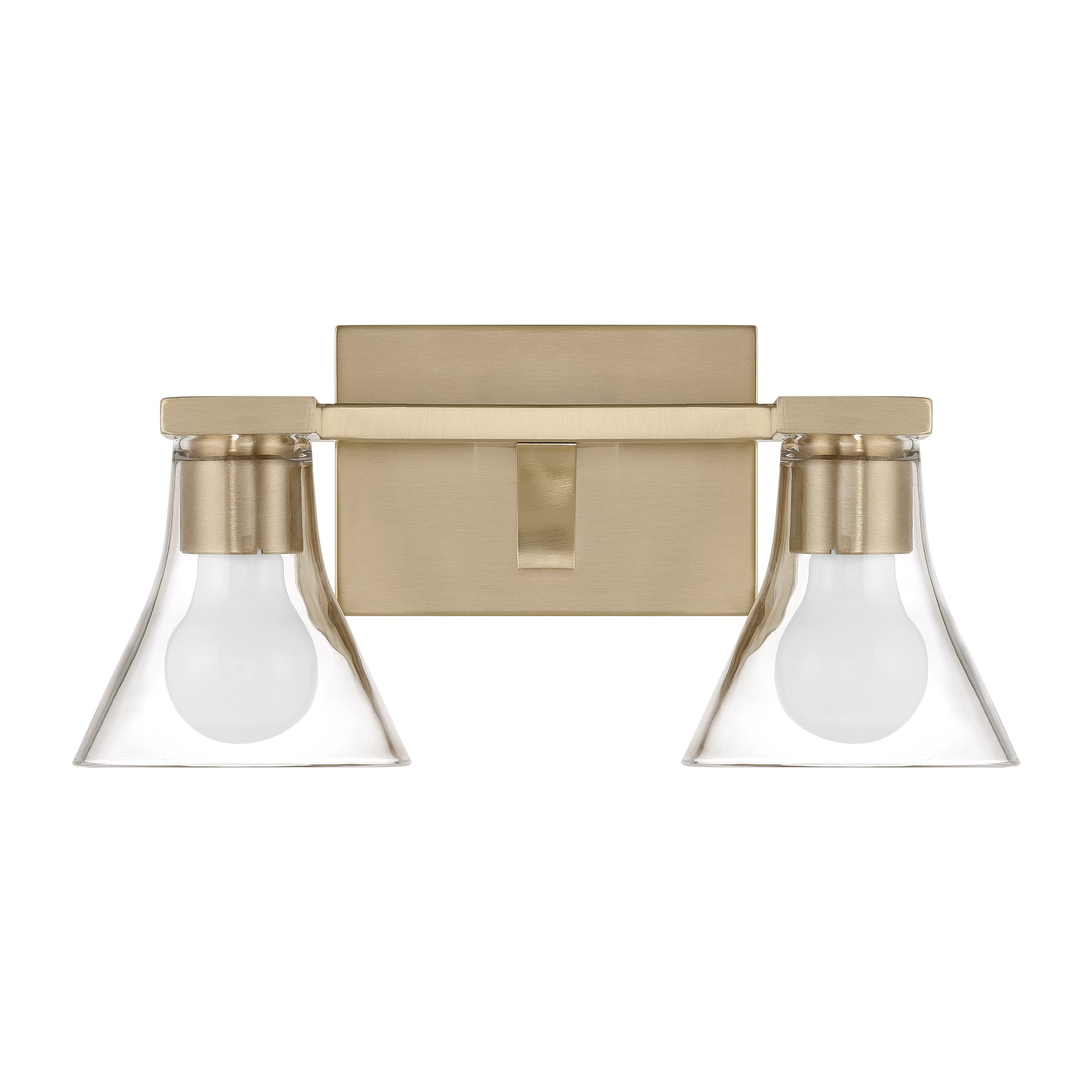 Gilford 14-inch 2-light Champagne Gold Vanity Light with Clear Glass Shades