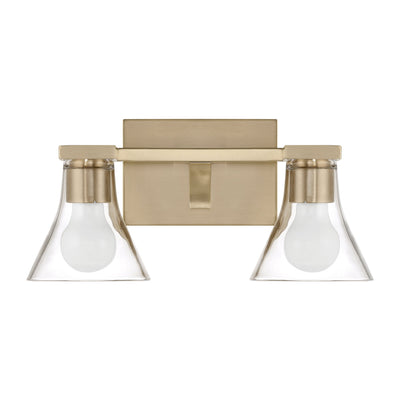 Gilford 14-inch 2-light Champagne Gold Vanity Light with Clear Glass Shades