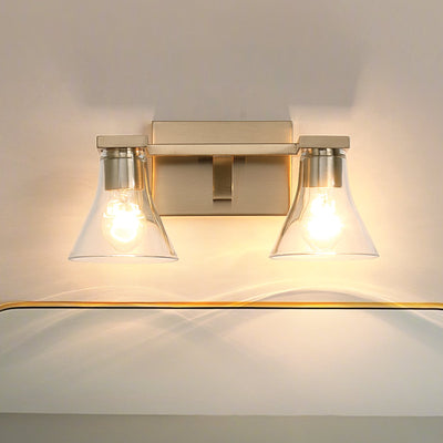 Gilford 14-inch 2-light Champagne Gold Vanity Light with Clear Glass Shades