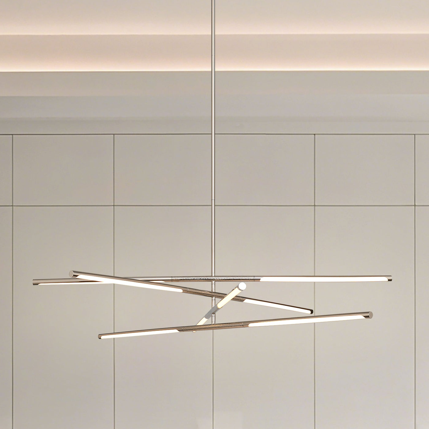 Overture 48-inch 8-light Polished Nickel 5CCT LED Chandelier