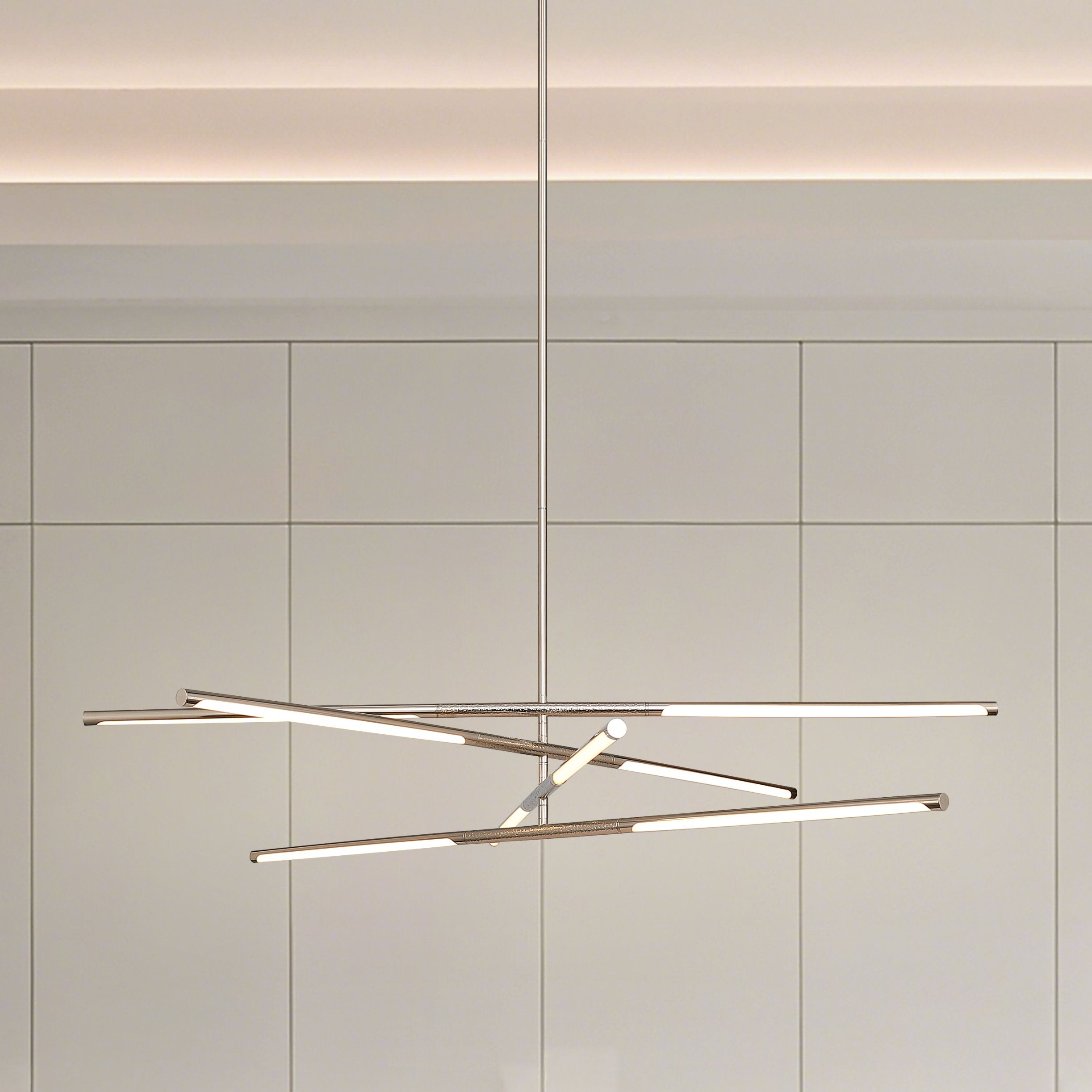 Overture 48-inch 8-light Polished Nickel 5CCT LED Chandelier
